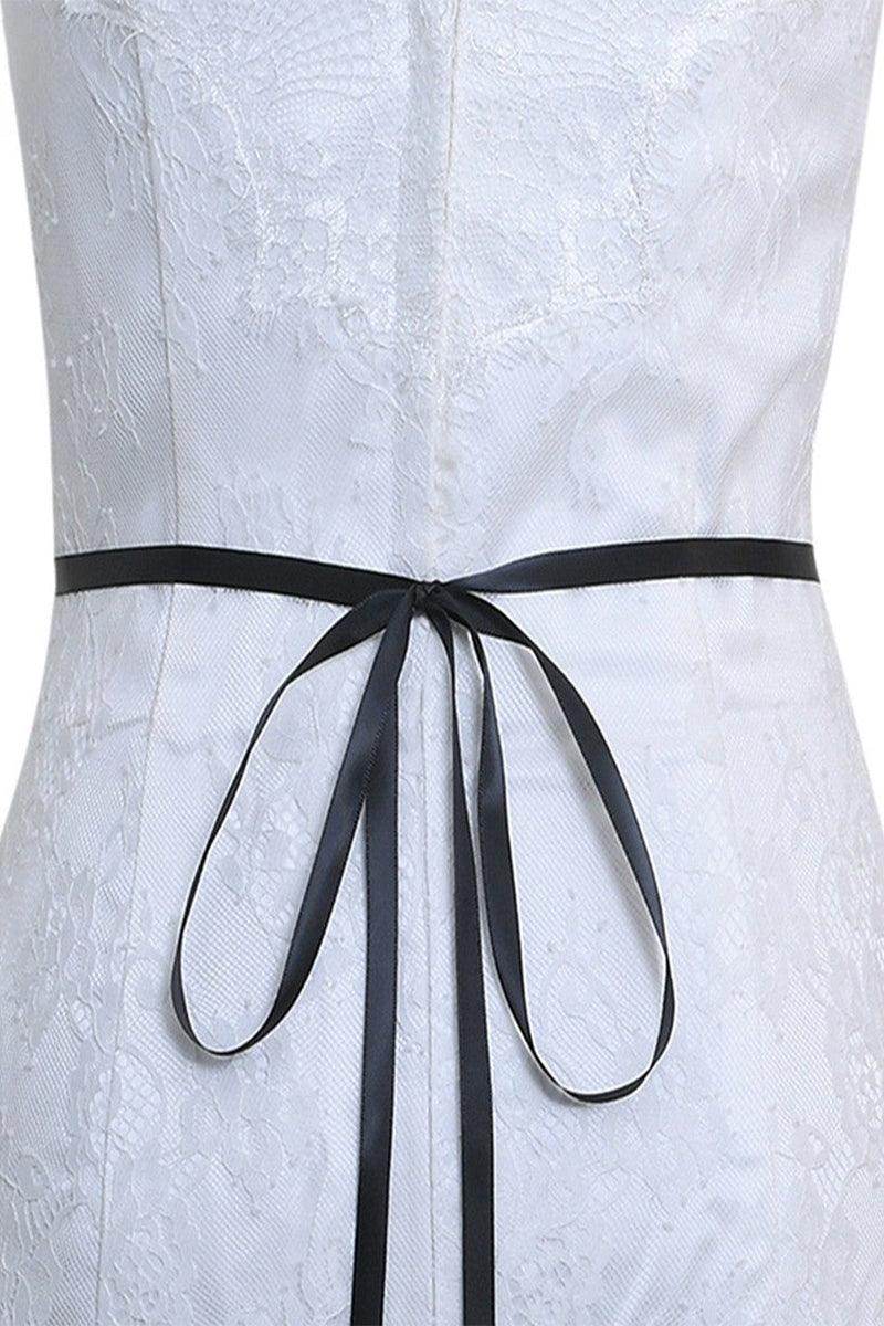 Ribbons Wedding Sash with Rhinestone Imitation Pearl 839584357990 - COCOMELODY